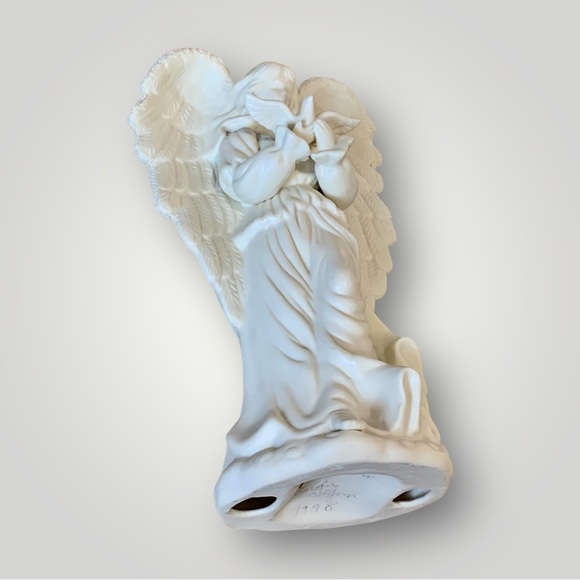 Vintage Guardian Angel Ceramic Figurine Statue 8.5” Tall - Picture 6 of 16